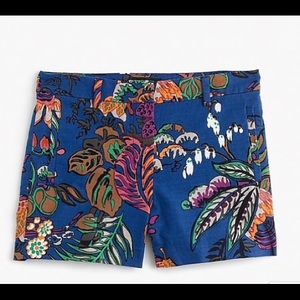 J.Crew Floral Cotton Shorts Flowers Blue Size 6